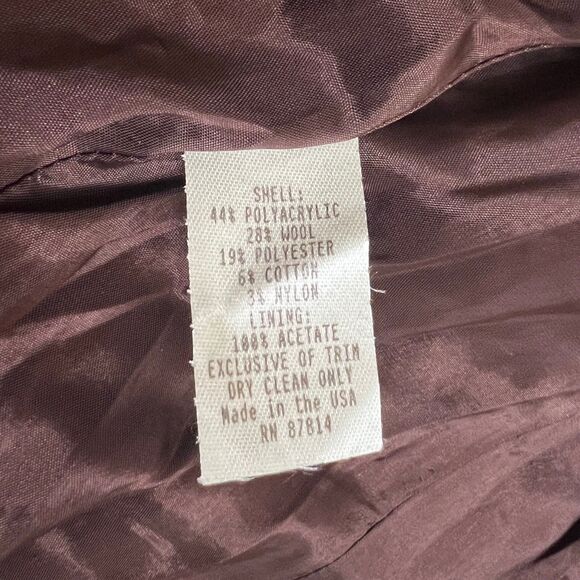 Vintage Neiman Marcus Wool Blend Tweed Blazer 10 Pink Jacket Career - Picture 14 of 16